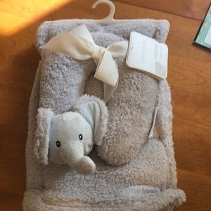 Gray Baby Blanket with matching travel pillow